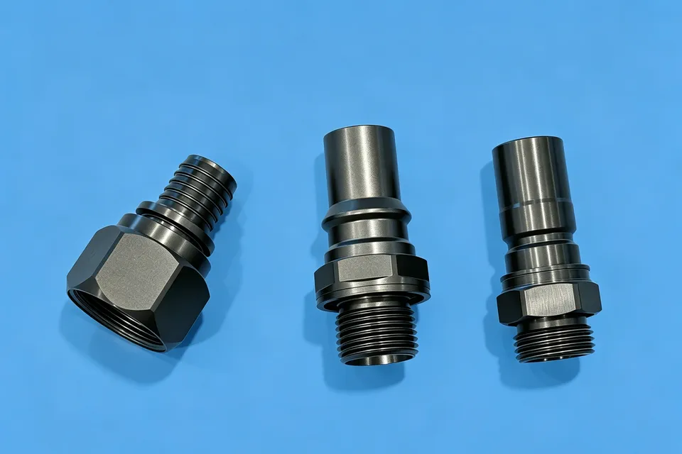 英翰尼液冷接头 CNC 加工样件：AL6082-T6 直通液冷接头